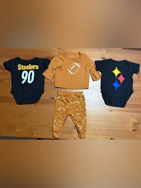 🍼Baby Bundles Buy 1 Get 1 50% Off! NFL Pittsburgh Steelers Football Baby Clothes